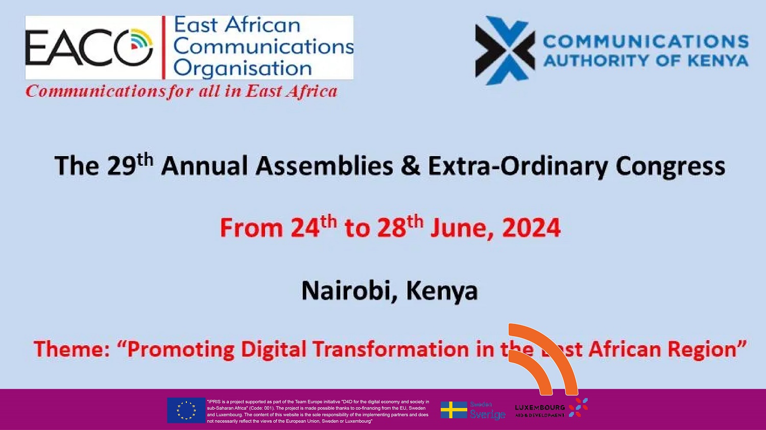 29th Annual Assemblies & Extraordinary Congress of EACO